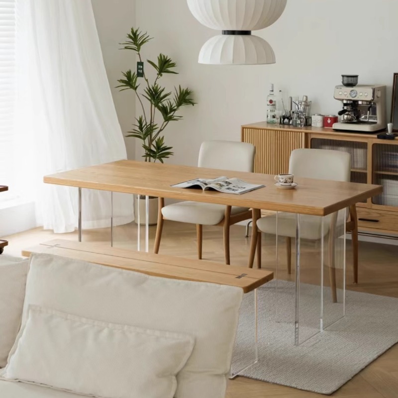 Bedroom Furniture - Włoski Akrylowy Stół Pływający z Litego