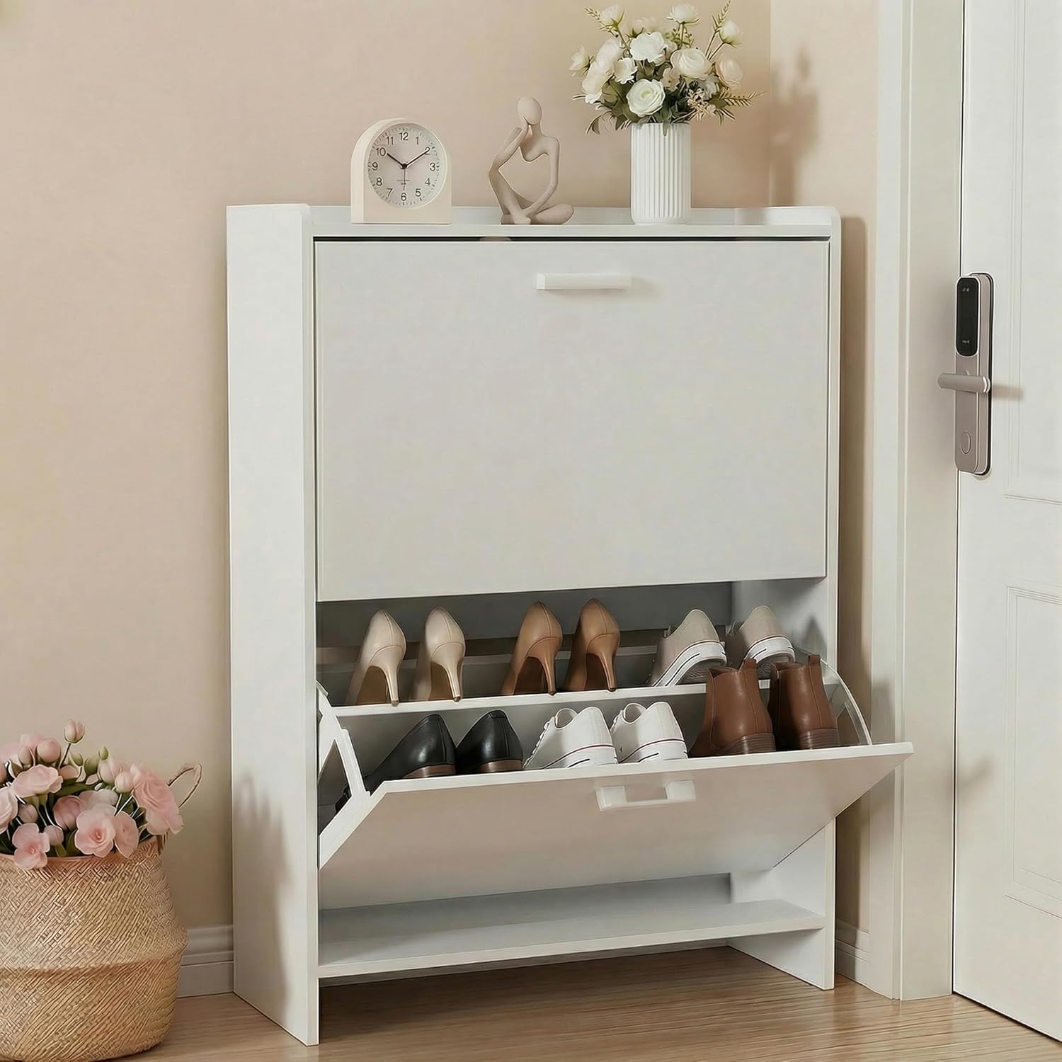 Shoe Rack Cabinet Narrow Entryway - # Wąska szafka na buty z