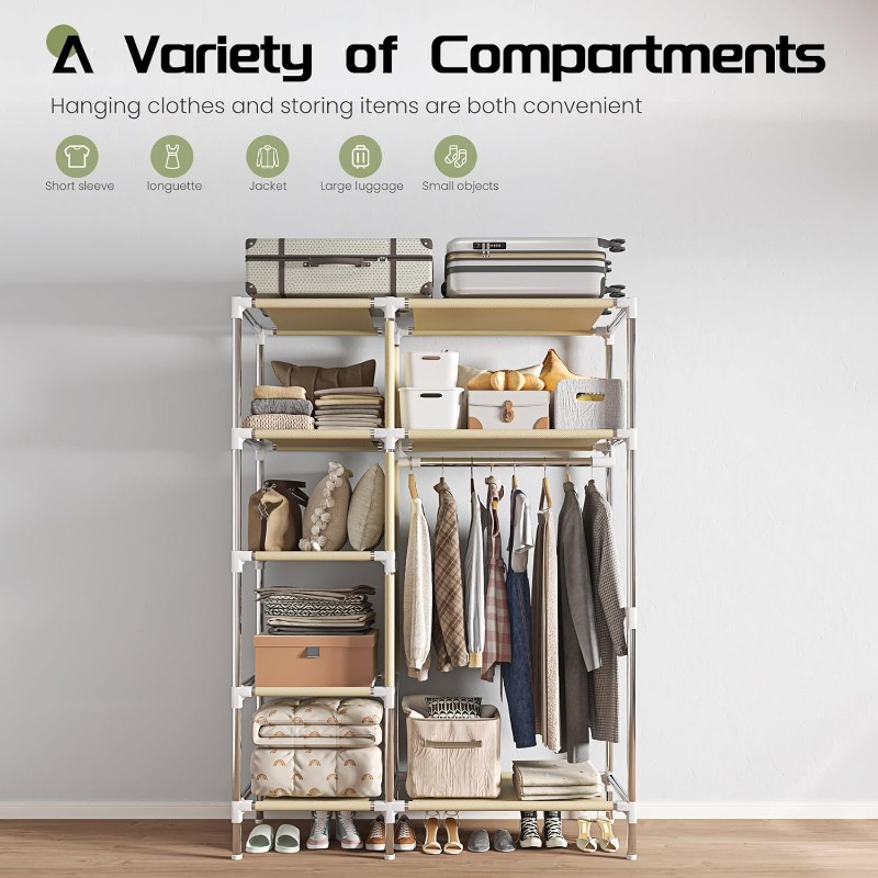 Przenośna szafa, wolnostojąca  – Wardrobe Closet Portable Fabric Cover recenzja i cena