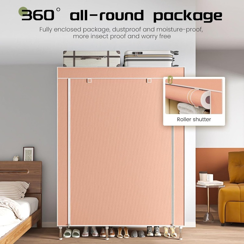 Przenośna szafa, wolnostojąca  – Wardrobe Closet Portable Fabric Cover recenzja i cena
