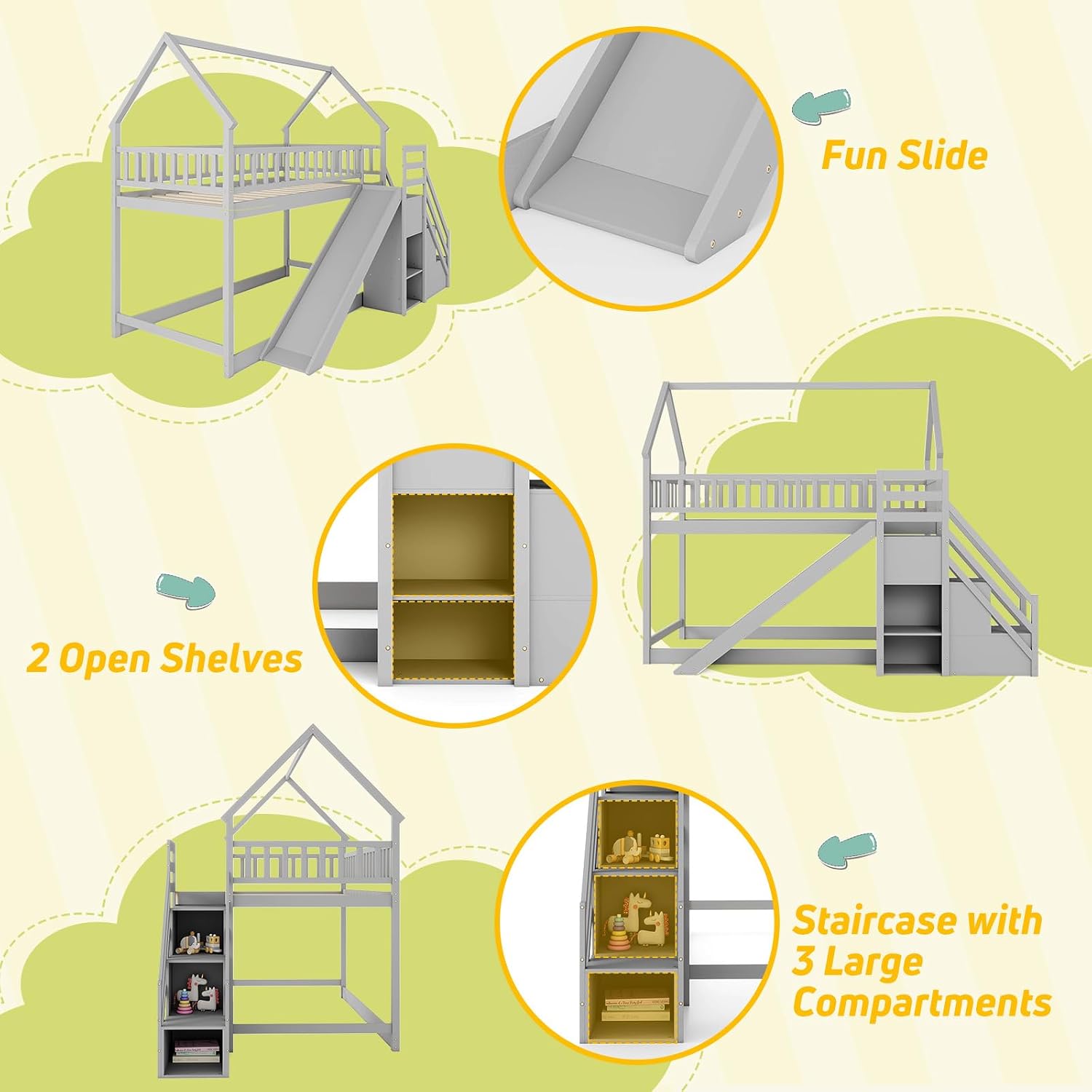 Podwójne łóżko piętrowe z ruch – Bunk Bed With Stairs And Slide recenzja i cena