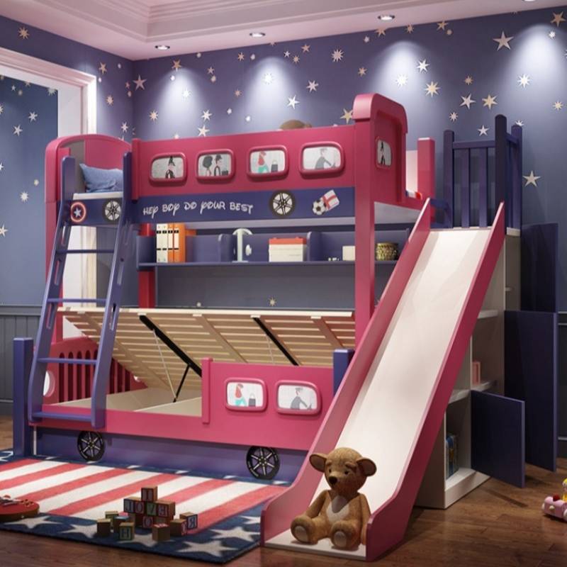 Nowoczesna łóżko dla dziewczyn – Bunk Bed With Stairs And Slide recenzja i cena