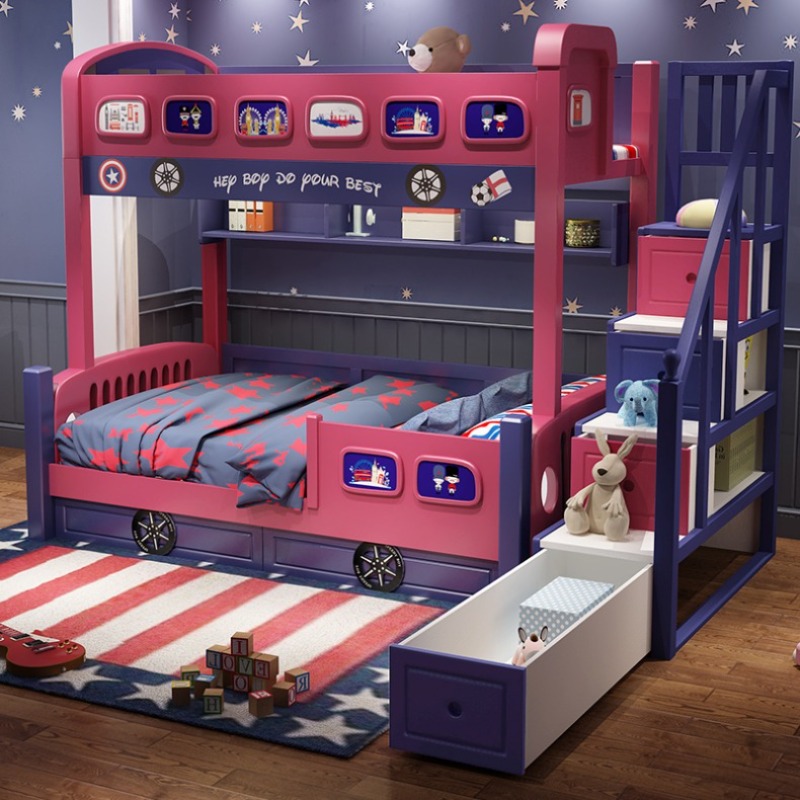 Nowoczesna łóżko dla dziewczyn – Bunk Bed With Stairs And Slide recenzja i cena